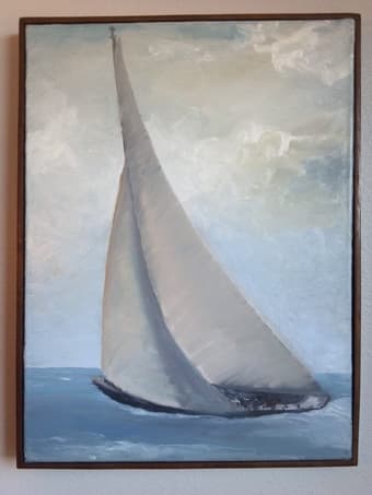 Painting of 1937 America's Cup Defender with Frame- 18x24" - $500 1