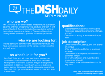 The Dish Daily is recruiting staff writers 1