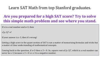 Learn SAT Math from top Stanford graduates. 1