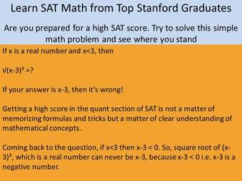 Learn SAT Math from top Stanford graduates. 1