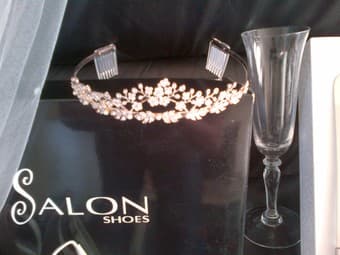 Wedding Set-Veil, Shoes 6.5, cake cutter & server, glasses $75 4