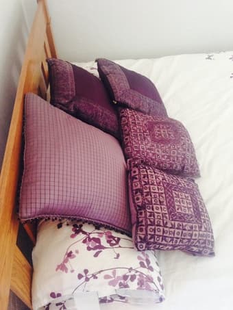 Set of 5 ourple cushions - $5 obo 1