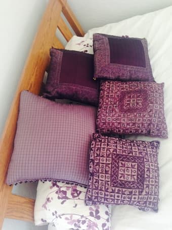 Set of 5 ourple cushions - $5 obo 2