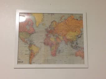 White frame with world map $5 1