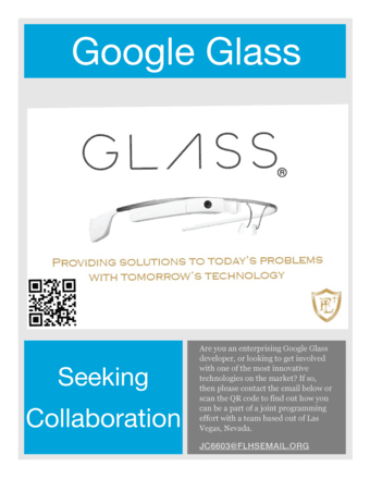 Seeking collaborators for Google Glass Development 1