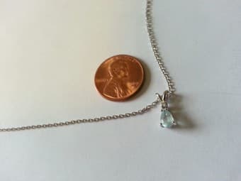 Blue Pear Topaz and Diamond Pendant Necklace $40 OBO 1