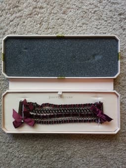 juicy couture velvet and satin ribbon multi chain bracelet (red) 2