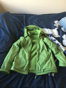 Small Size Woman- Green Rain Coat $25 1