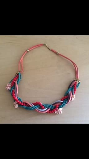 Blue Lacoste Purse $45, pink lacoste purse $15,  necklaces $10 3