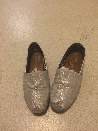 Tom's 'Classic' Glitter Slip-On in Silver for 15 dollars (Original: $53.95) 1