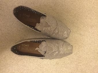 Tom's 'Classic' Glitter Slip-On in Silver for 15 dollars (Original: $53.95) 2