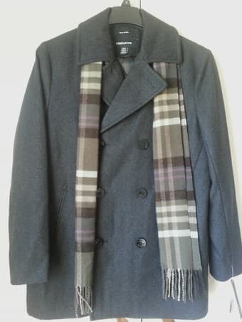Men's wool peacoat and scarf, $60 1