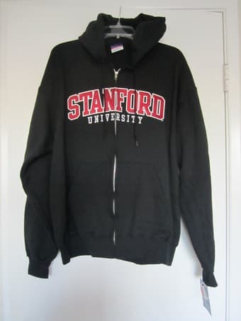 NEW Black Stanford Zip-Up Hoodie - Embroidered - $40 1