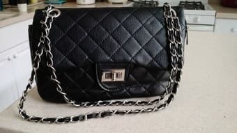 Black quilted faux leather shoulder bag $15 obo 1