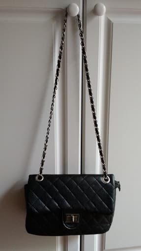 Black quilted faux leather shoulder bag $15 obo 4