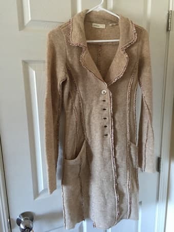 $20 Anthro light tan wool coat - small 1