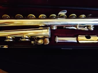 EXCELLENT condition Yamaha 481 II 925 flute w/ original leather case - 3