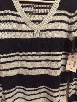 Blue and white striped sweater, size S 1
