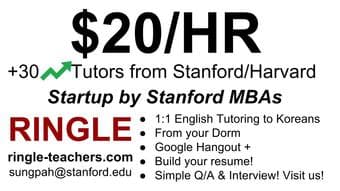 [Ringle] $20/hr English Tutoring at your home. Money + Resume 1