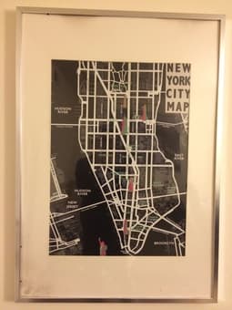 Framed map of NYC- $25 1