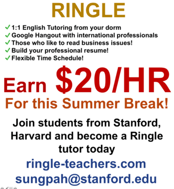 [Ringle] For Summer Break! $20-40 everyday? 1