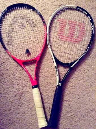 Tennis rackets $15 each, $25 for 2 1