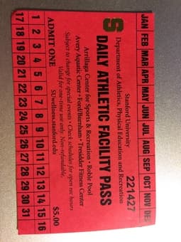 Stanford daily athletic facility pass (basketball swimming gym) 1