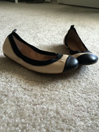 Banana Republic beige and black flats, size 8 1