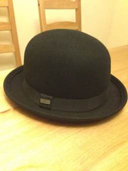 Crushable Wool Derby Bowler Hat, BLACK, Size MEDIUM (7 - 7 1/8).  $15 1