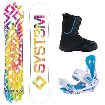 System 2013 Mai Tie Dye Women’s Snowboard Package + Siren Mystic Bindi 1