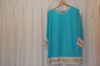 Sky blue top (XL) CHERIE D designer 1