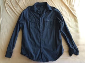 Men's long sleeve button up shirt, Apt 9, medium - $5 1