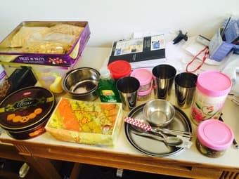 fresh Indian snacks and steel Utensil 1