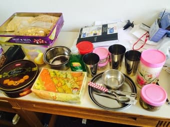 fresh Indian snacks and steel Utensil 2