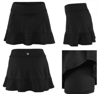 Fila Women's Foundation Ruffle Bottom Skirt XS Black (NWT) 1