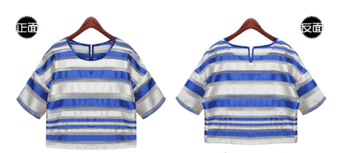 $30-Women's Organza Striped Crop Top-Royalblue Sz8-Similar to Kate&Spade 2