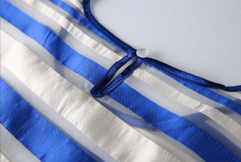 $30-Women's Organza Striped Crop Top-Royalblue Sz8-Similar to Kate&Spade 4