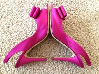 Kate Spade Satin Bowknot Open-toe Slingback Heels-Sz 6.5-Pink-$65 2