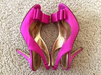 Kate Spade Satin Bowknot Open-toe Slingback Heels-Sz 6.5-Pink-$65 3