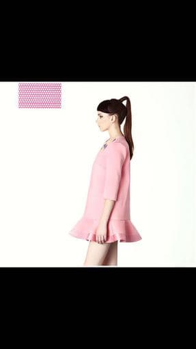 3/4 Sleeves Wave Hem Dolly Dress-Pink-US 6/8 3