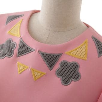 3/4 Sleeves Wave Hem Dolly Dress-Pink-US 6/8 4