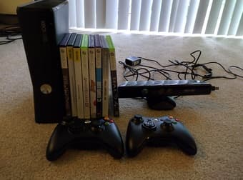 Xbox 360 Console + Kinect + Two Controllers + Games -- $120 1