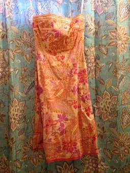 Mid length coral Express dress, size 2, ($7) 1