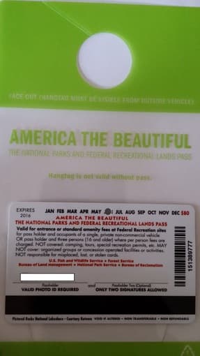America National Parks and Federal Recreation Lands Annual Pass-$50 2