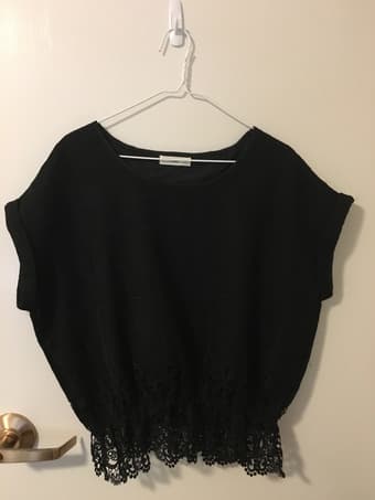 Black top with lace (size S) - $10 NEW 1