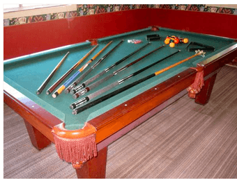 8' Olhausen Pool Table For Sale, with Cues, Cue Wall Rack 1