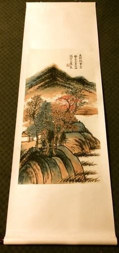 Original Chinese Ink and Wash Painting Hanging Scroll $30 中国画长卷轴 1