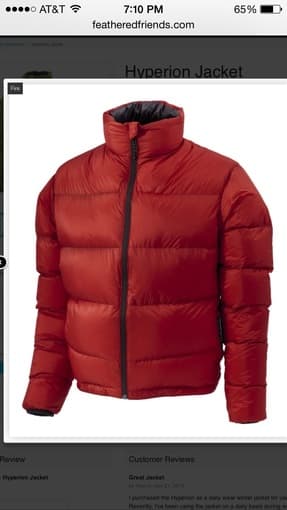 For sale: Feathered Friends Down Jacket! Barely used!! $170 1