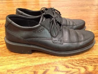 Ecco Men's Black Leather Oxfords Size 44 $50 1