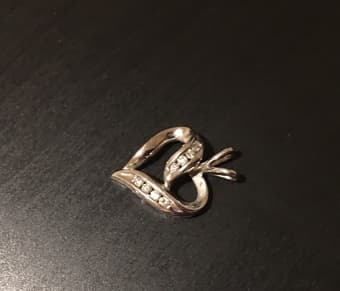 Zales 1/4 Ct. Diamond Crossover Heart necklace (10k White Gold) 1